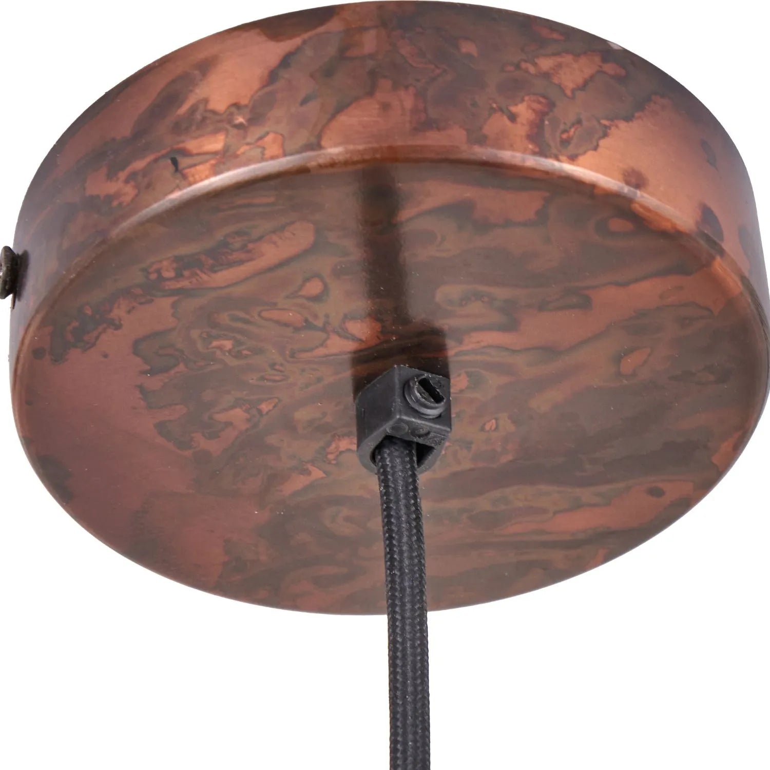 Copper Effect Adjustable Pendant Ceiling Light with Wide Metal Dome Shade – Industrial Modern Suspension Lamp H130x47x47cm | Click Style