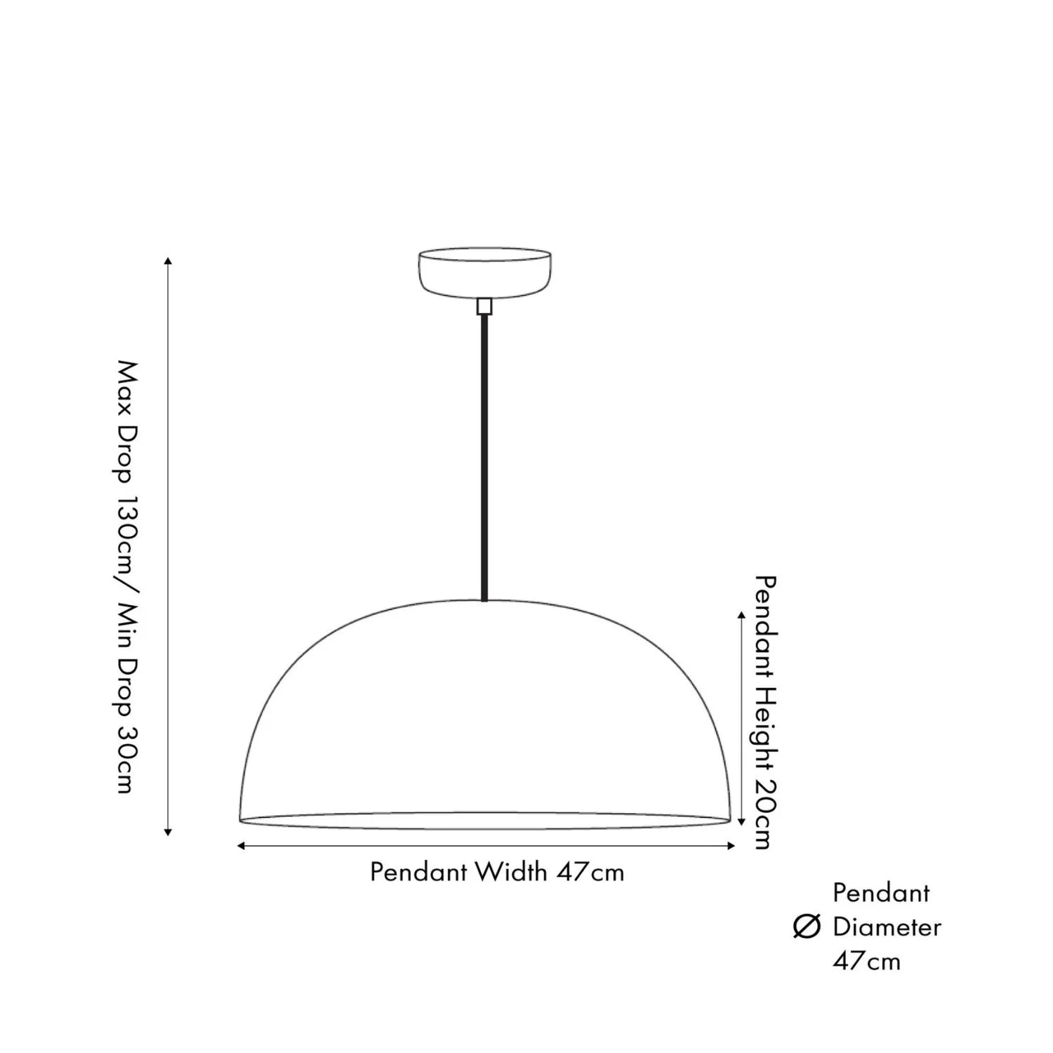 Copper Effect Adjustable Pendant Ceiling Light with Wide Metal Dome Shade – Industrial Modern Suspension Lamp Dimensions H130x47x47cm | Click Style