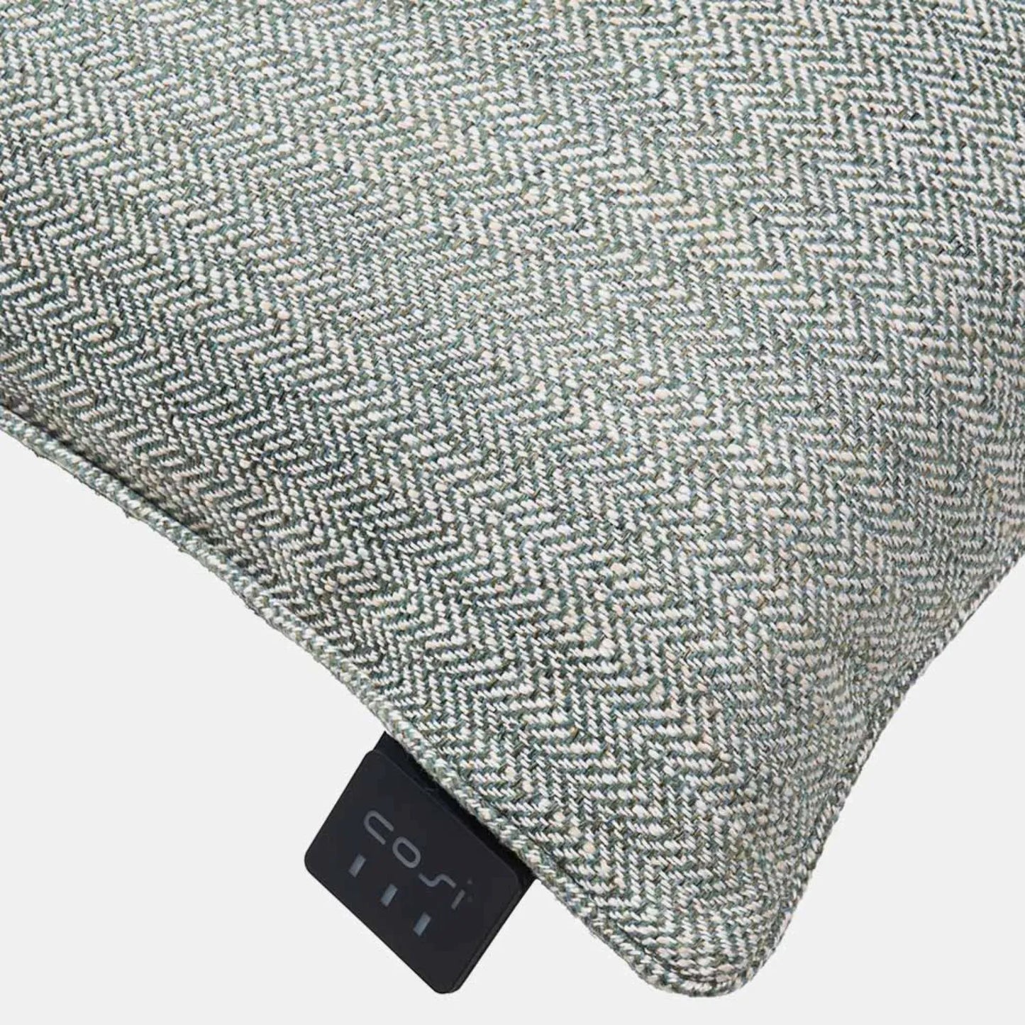 Cosipillow Green Heated Indoor & Outdoor Square Cushion Pillow with Infrared Heating & Rechargeable Battery 50x50x17cm - Click Style