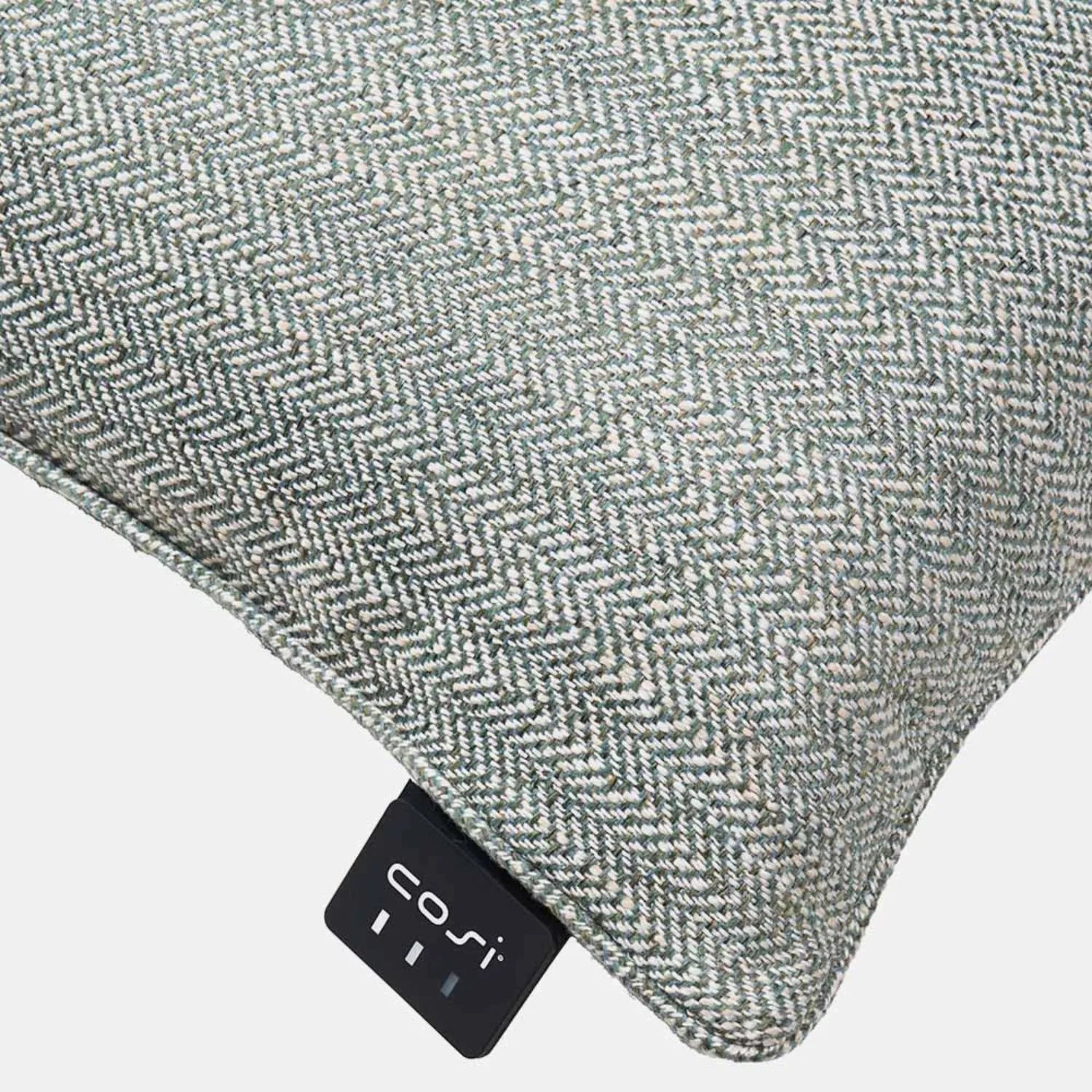 Cosipillow Green Heated Indoor & Outdoor Square Cushion Pillow with Infrared Heating & Rechargeable Battery 50x50x17cm - Click Style