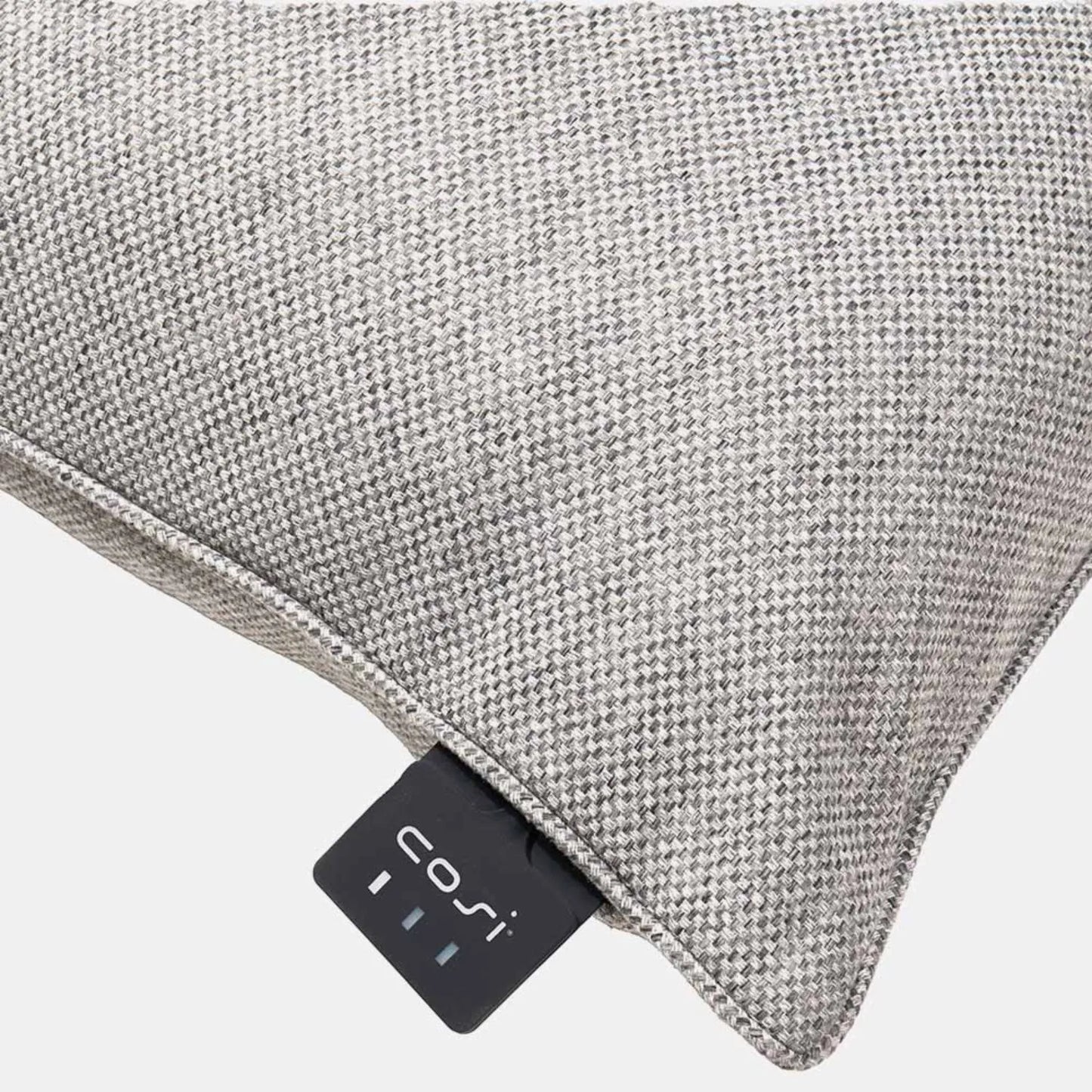 Cosipillow Grey Heated Indoor & Outdoor Rectangular Cushion Pillow with Infrared Heating & Rechargeable Battery 60x40x17cm - Click Style