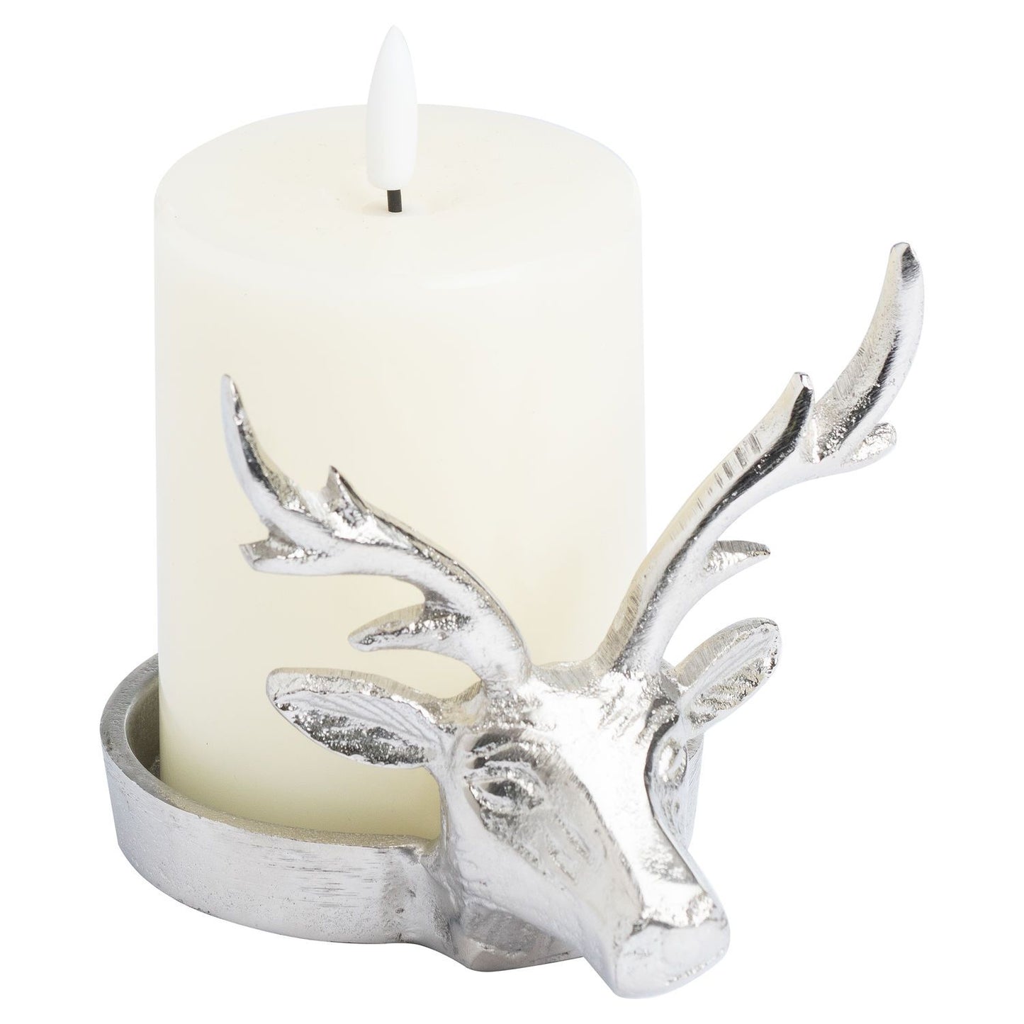 Cream LED Pillar Candle with Flickering Flame 10x7.5cm