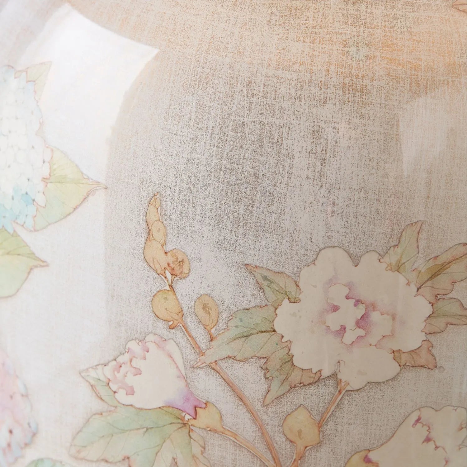 Jenny Worrall Daikon Hydrangea & Purple Bellflower Grey White & Gold Glass Table Lamp Base with Bulbous Shape & Raised Antique Brass Feet – Handcrafted Lighting 37x20x20cm | Click Style