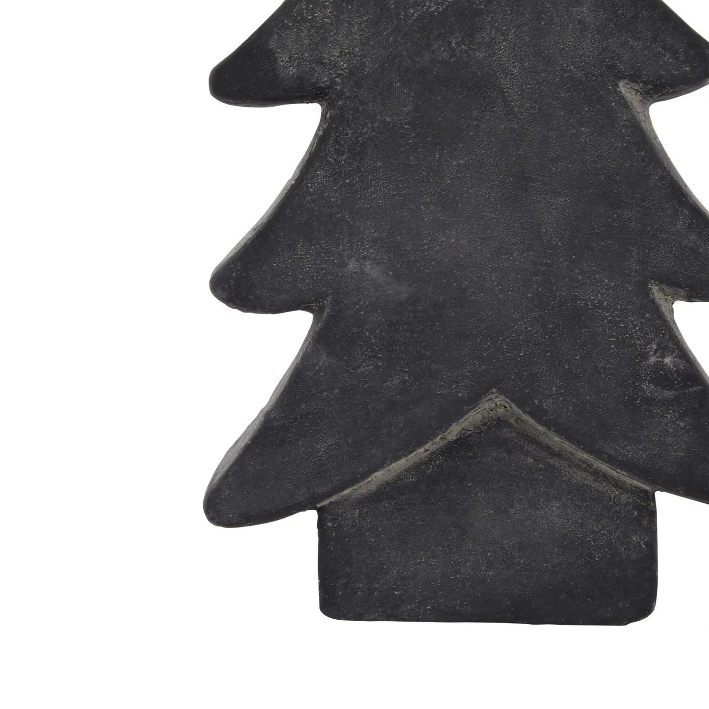 Dark grey stone-effect medium festive ceramic Christmas tree ornament with textured finish, decorative accent 24x14x6cm | Click Style