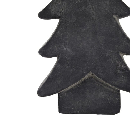Dark grey stone-effect medium festive ceramic Christmas tree ornament with textured finish, decorative accent 24x14x6cm | Click Style