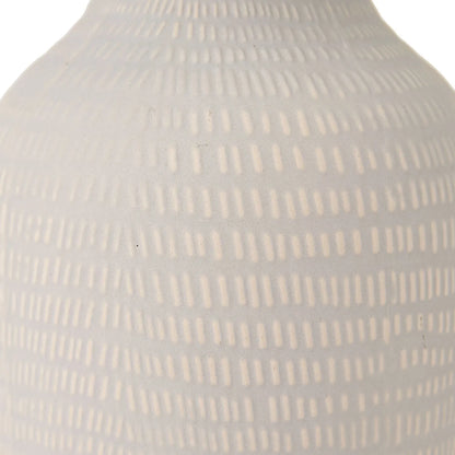 Duck Egg & Cream Textured Ceramic Bottle Table Lamp with Lined Drum Shade & Horizontal Line Detailing – Contemporary Soft-Toned Statement Table Light 44x28x28cm | Click Style
