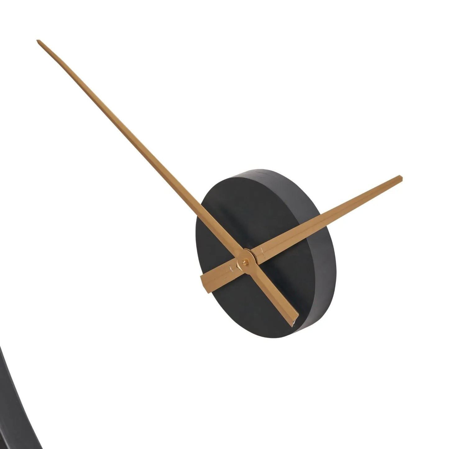 Extra Large Black Round Wooden Skeleton Wall Clock with Gold Baton Markers & Hands – Two-Piece Design 120x5cm - Click Style