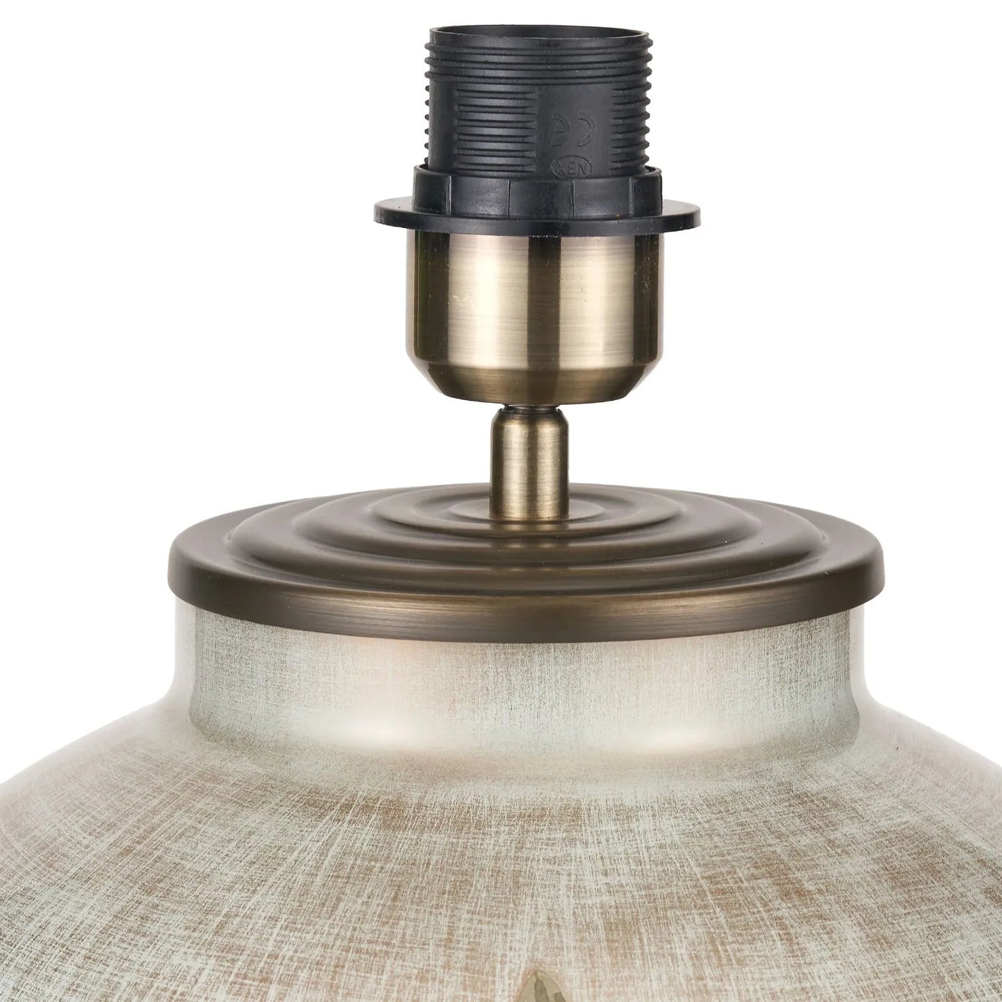 Jenny Worrall Fuchsia Pink Rhododendron & Foliage Warm Champagne & Gold Glass Table Lamp Base with Bulbous Shape & Antique Brass Feet – Handcrafted Luxury Floral Lighting 42x28x28cm | Click Style