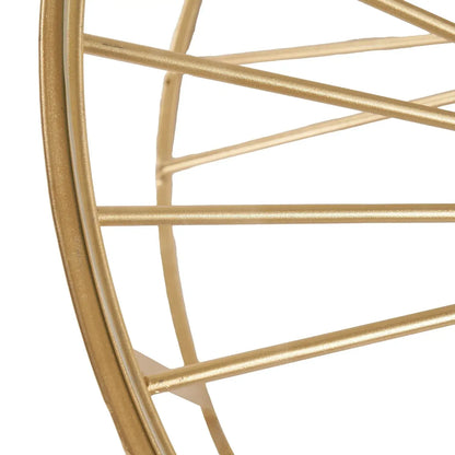 Gold Metal Wire Coffee Table with Glass Top – Modern Round Statement Table 35x80cm - Click Style