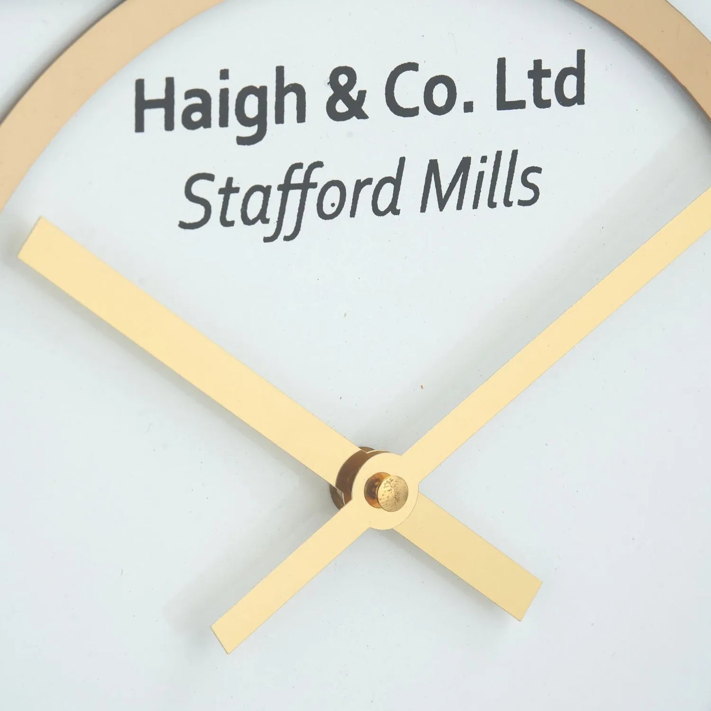 Gold & White Round Metal Wall Clock with Gold Hands Roman & Arabic Numerals 40x6cm - Click Style