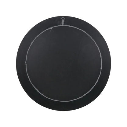 Grey Marble Effect Round Wall Mirror with Stone Veneer Frame – Contemporary Decorative Mirror Back Ø80xD2cm round mirror with wide marble-effect stone veneer frame in grey, charcoal and cream veining | Click Style