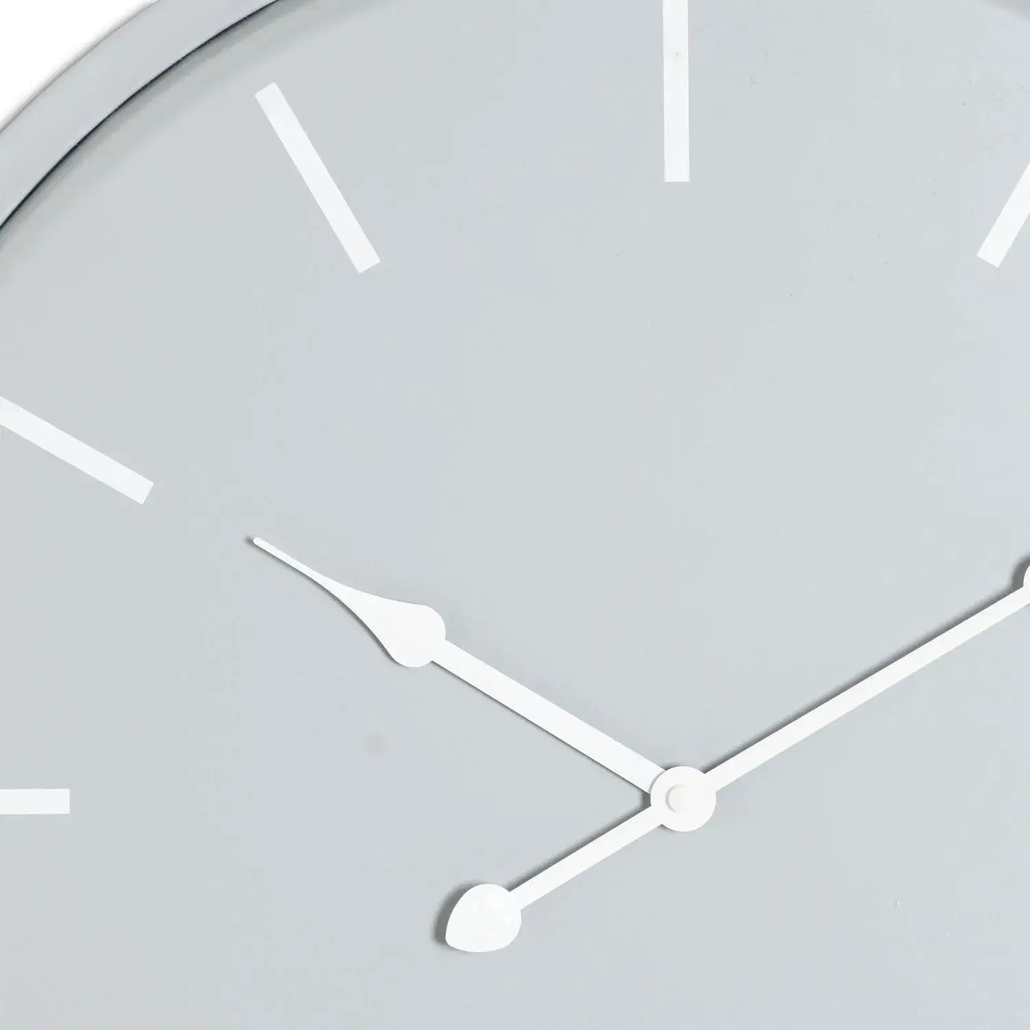 Grey Metal Round Wall Clock with White Baton Markers & Hands 49x49x5cm - Click Style