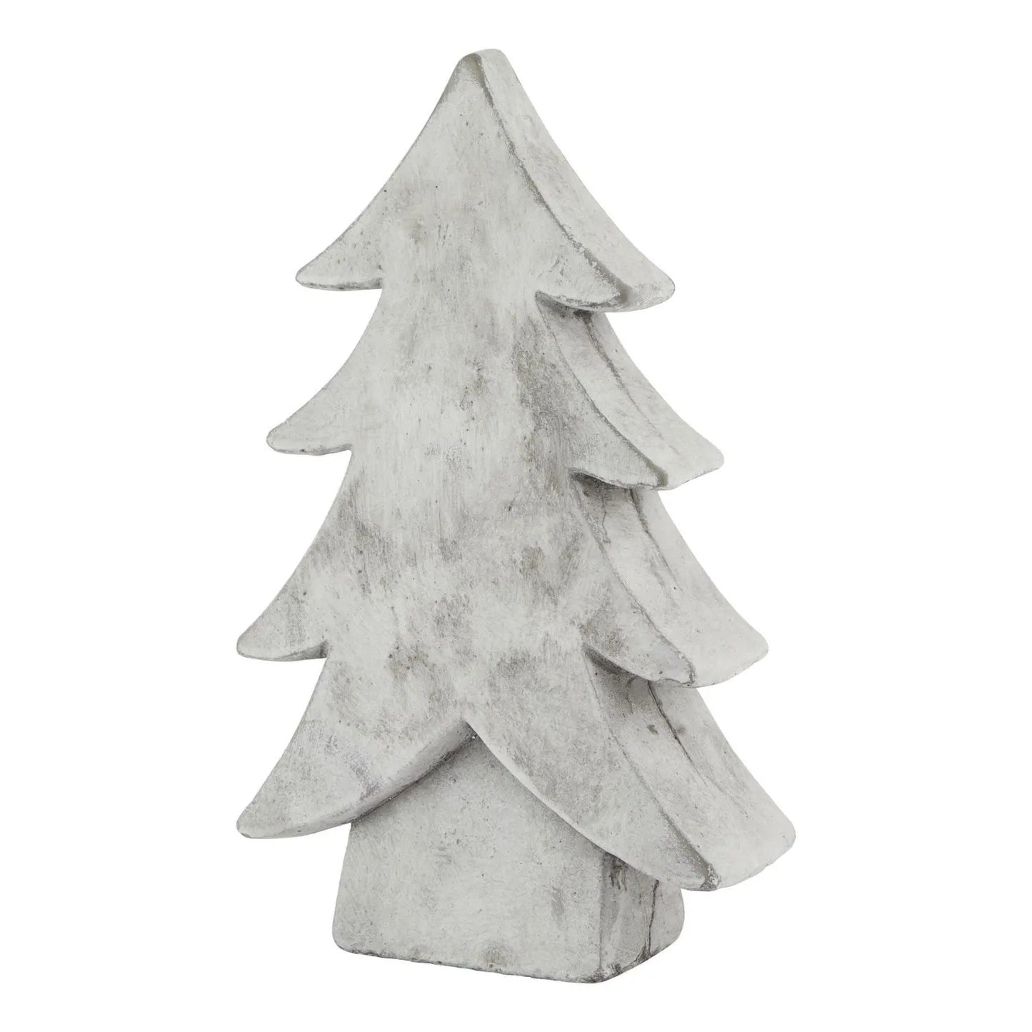 Grey stone-effect large ceramic Christmas tree ornament with textured finish festive decorative accent 32x19x7cm | Click Style