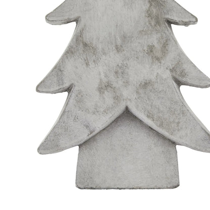 Grey stone-effect large ceramic Christmas tree ornament with textured finish festive decorative accent 32x19x7cm | Click Style