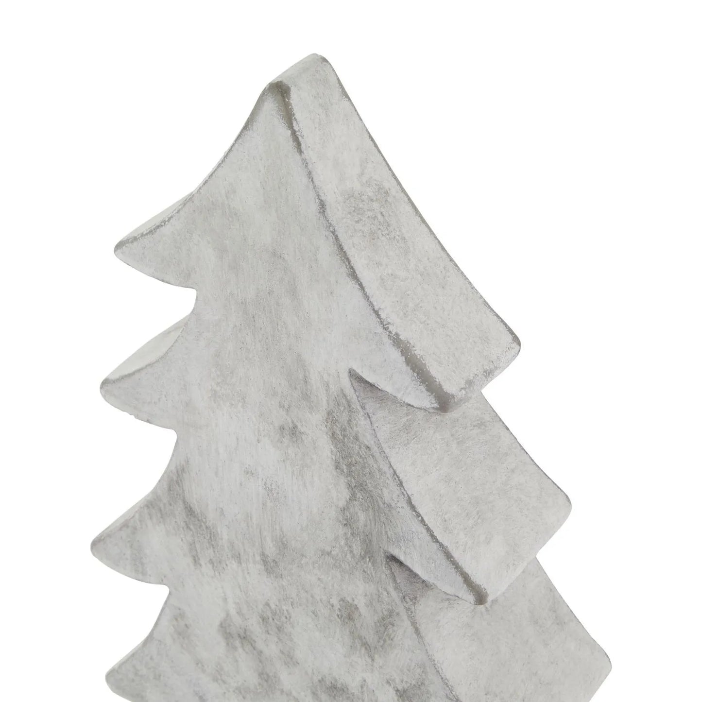 Grey stone-effect large ceramic Christmas tree ornament with textured finish festive decorative accent 32x19x7cm | Click Style