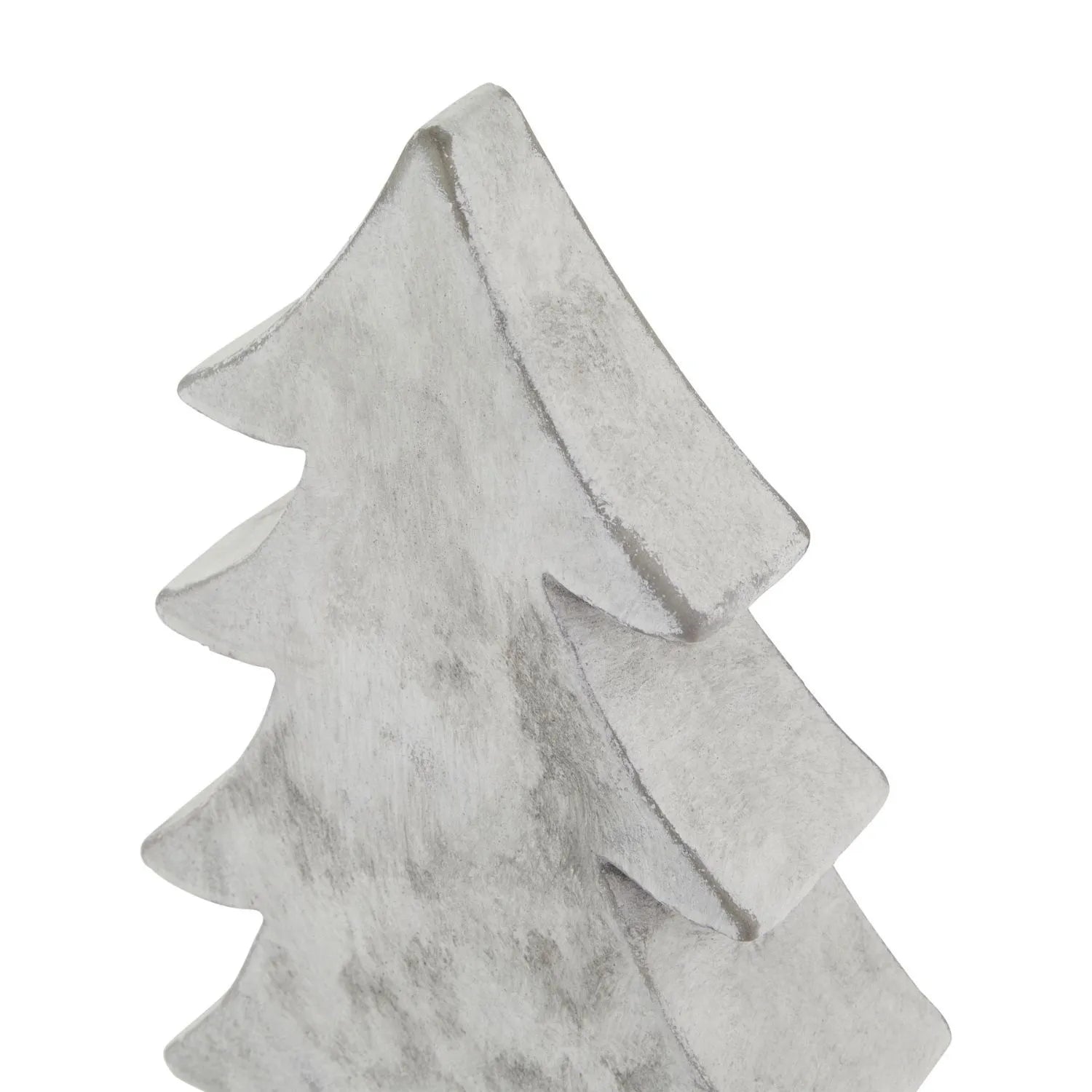 Grey stone-effect large ceramic Christmas tree ornament with textured finish festive decorative accent 32x19x7cm | Click Style