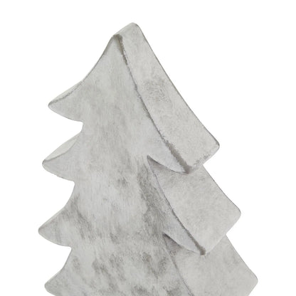 Grey stone-effect large ceramic Christmas tree ornament with textured finish festive decorative accent 32x19x7cm | Click Style