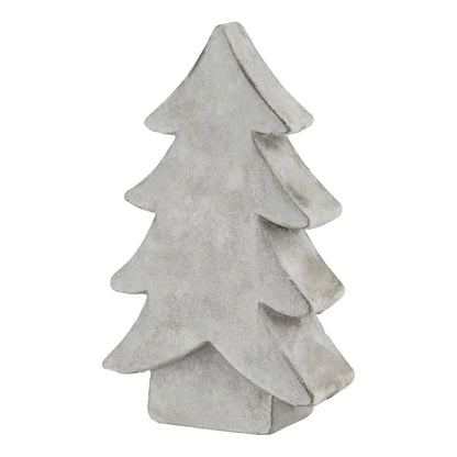 Grey stone-effect medium ceramic Christmas tree ornament with textured finish festive decorative accent 24x14x6cm | Click Style