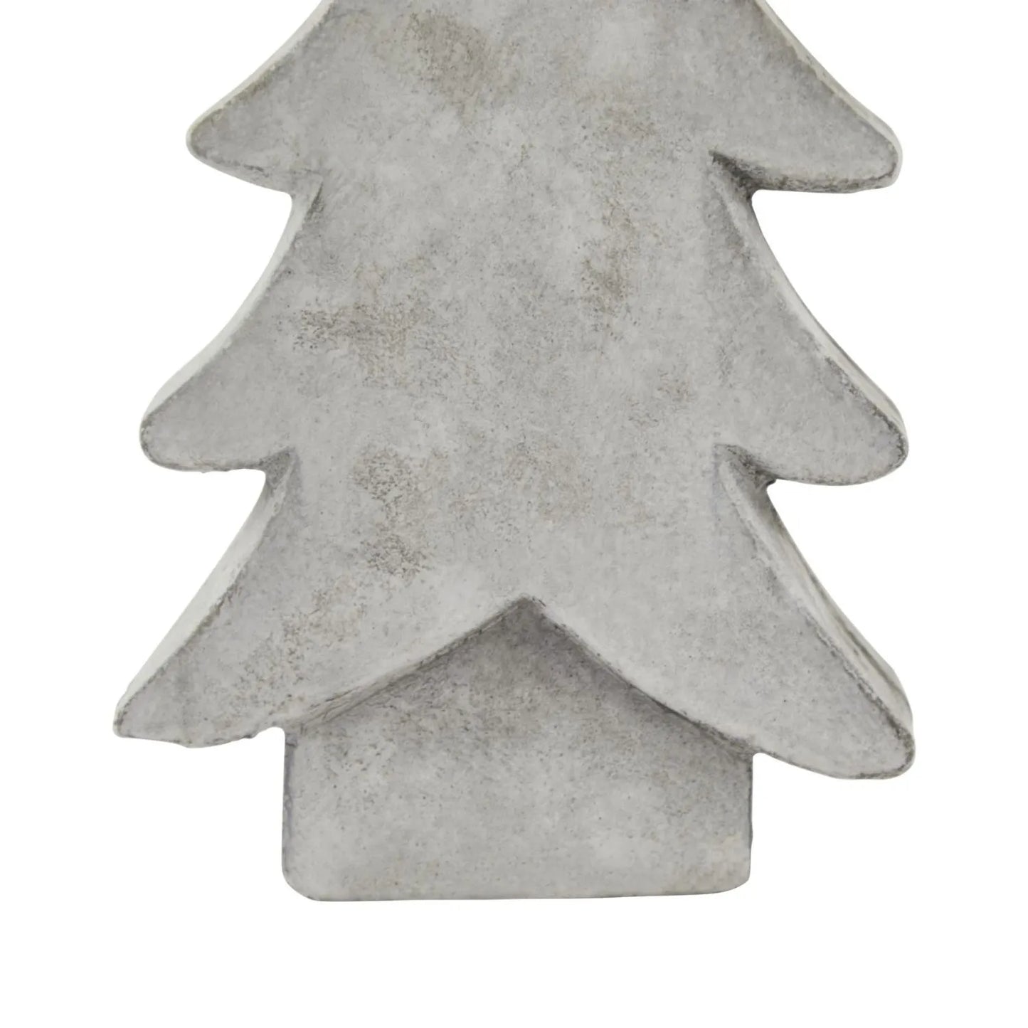 Grey stone-effect medium ceramic Christmas tree ornament with textured finish festive decorative accent 24x14x6cm | Click Style