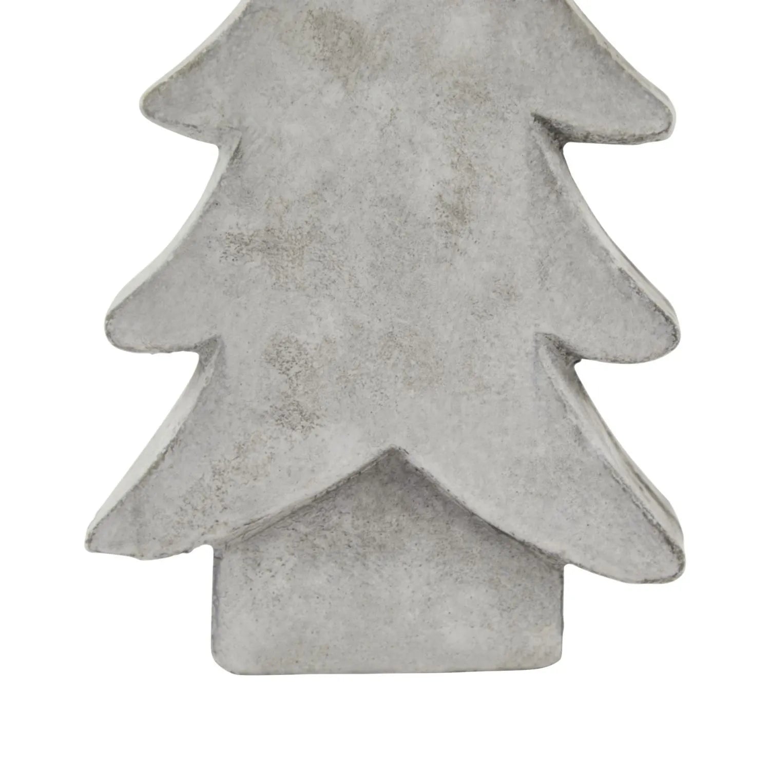 Grey stone-effect medium ceramic Christmas tree ornament with textured finish festive decorative accent 24x14x6cm | Click Style