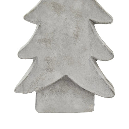 Grey stone-effect medium ceramic Christmas tree ornament with textured finish festive decorative accent 24x14x6cm | Click Style