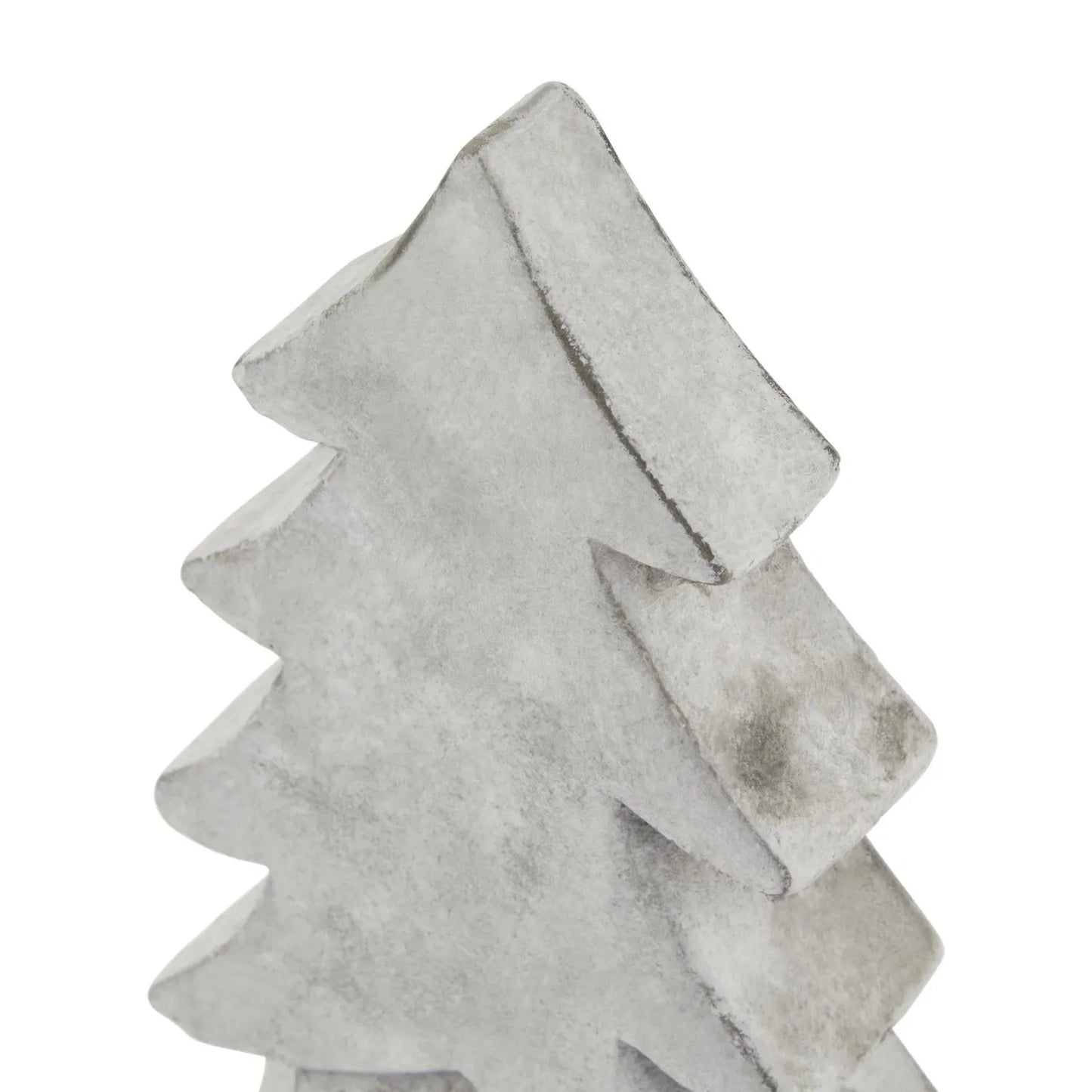 Grey stone-effect medium ceramic Christmas tree ornament with textured finish festive decorative accent 24x14x6cm | Click Style