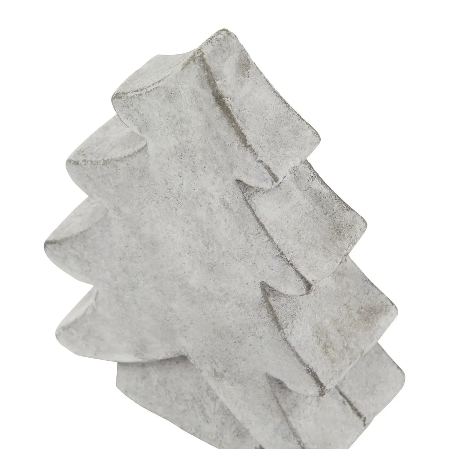 Grey stone-effect small festive ceramic Christmas tree ornament with textured finish, decorative accent 17x12x5cm | Click Style