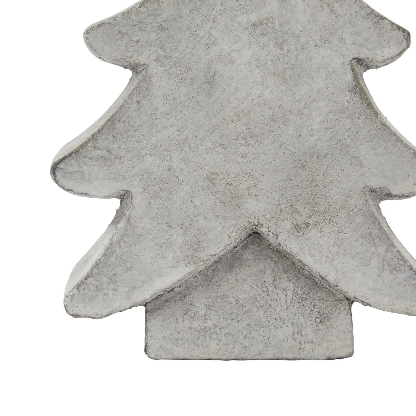 Grey stone-effect small festive ceramic Christmas tree ornament with textured finish, decorative accent 17x12x5cm | Click Style