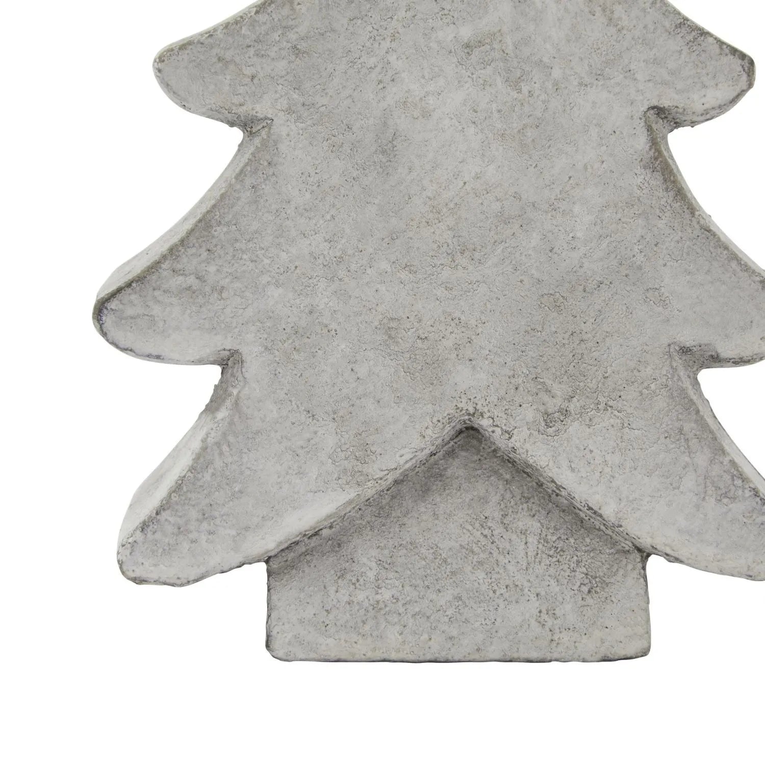 Grey stone-effect small festive ceramic Christmas tree ornament with textured finish, decorative accent 17x12x5cm | Click Style