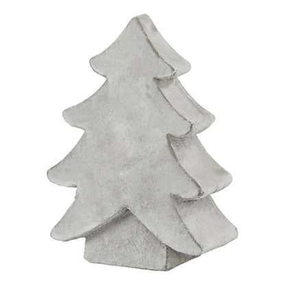 Grey stone-effect small festive ceramic Christmas tree ornament with textured finish, decorative accent 17x12x5cm | Click Style