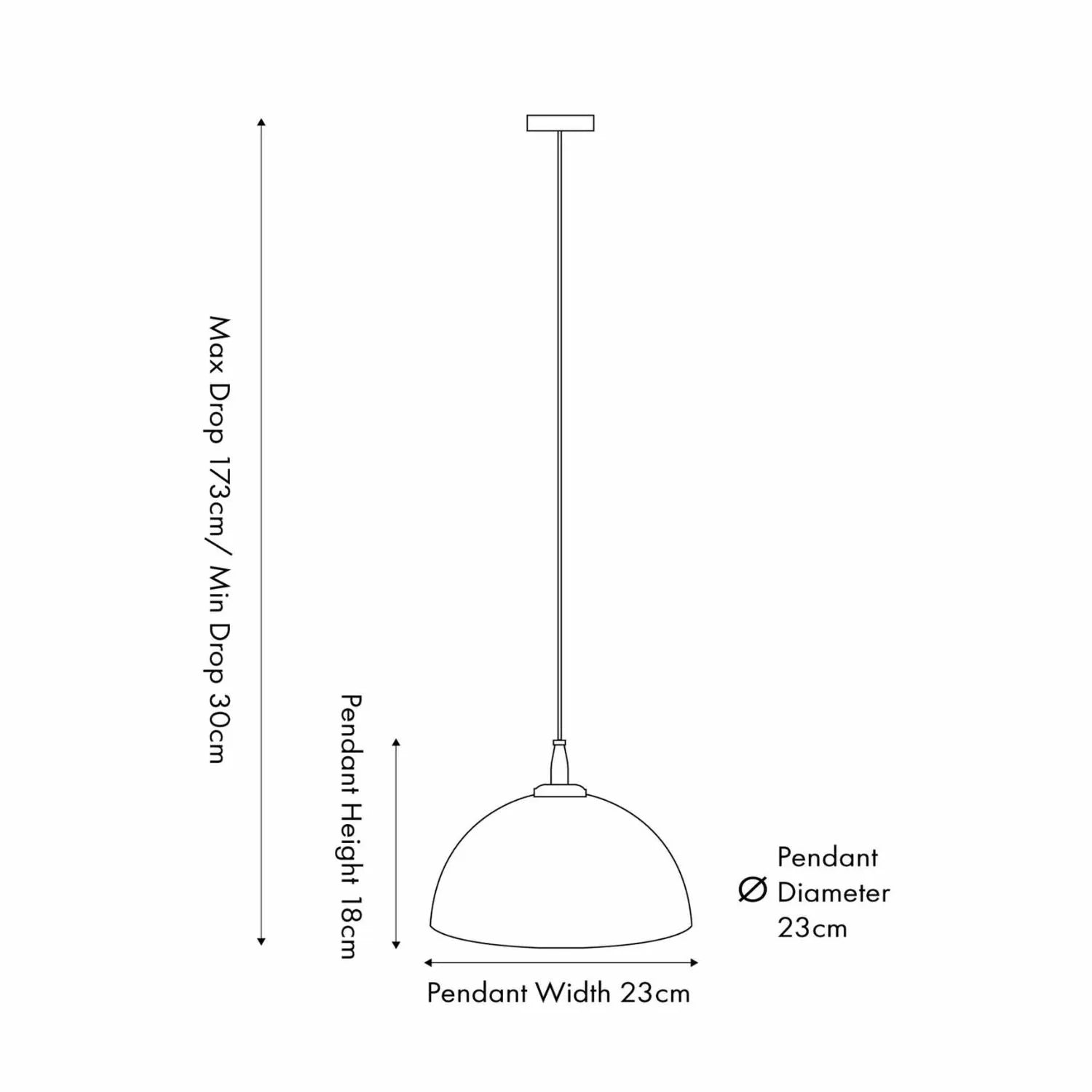 Hand-Cut Clear Glass Adjustable Dome Pendant Light with Diamond Pattern & Antique Brass Fittings Dimensions 173x23x23cm | Click Style