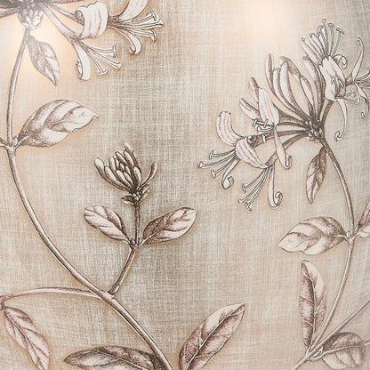 Jenny Worrall Honeysuckle & Foliage Cream Champagne Gold Glass Table Lamp with Almond Cream Silk Knife Pleat Tapered Shade | Click Style