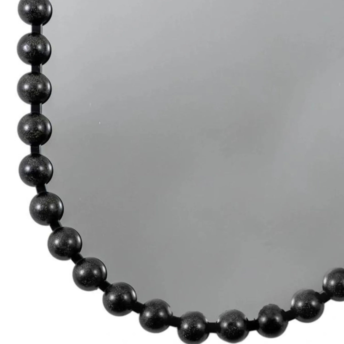 Large Black Bobbin Wall Mirror with Raised Bobbin Frame – Oval Racetrack Pill Shaped Decorative Mirror 90x60x5cm – Close-Up of Lower Curved Bobbin Frame | Click Style
