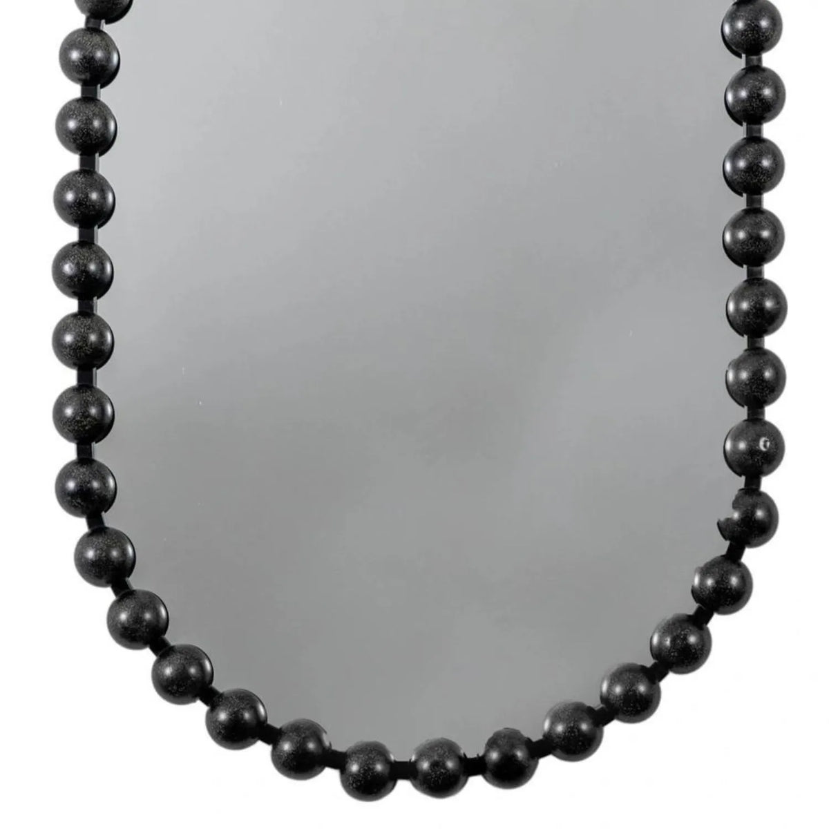Large Black Bobbin Wall Mirror with Raised Bobbin Frame – Oval Racetrack Pill Shaped Decorative Mirror 90x60x5cm – Lower Frame & Rounded Bobbin Detail | Click Style