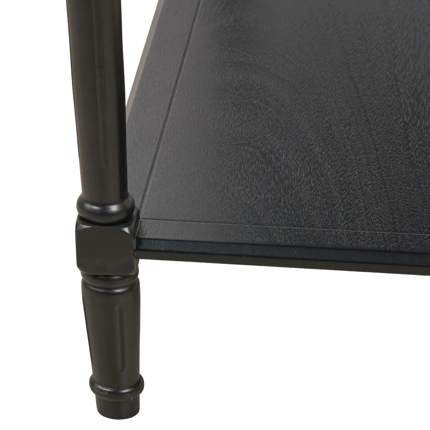 Large Black Wooden Console Table with Shelf – Long 160cm Pine Hallway Console Table with Turned Legs & Lower Storage 80x160x40cm | Click Style