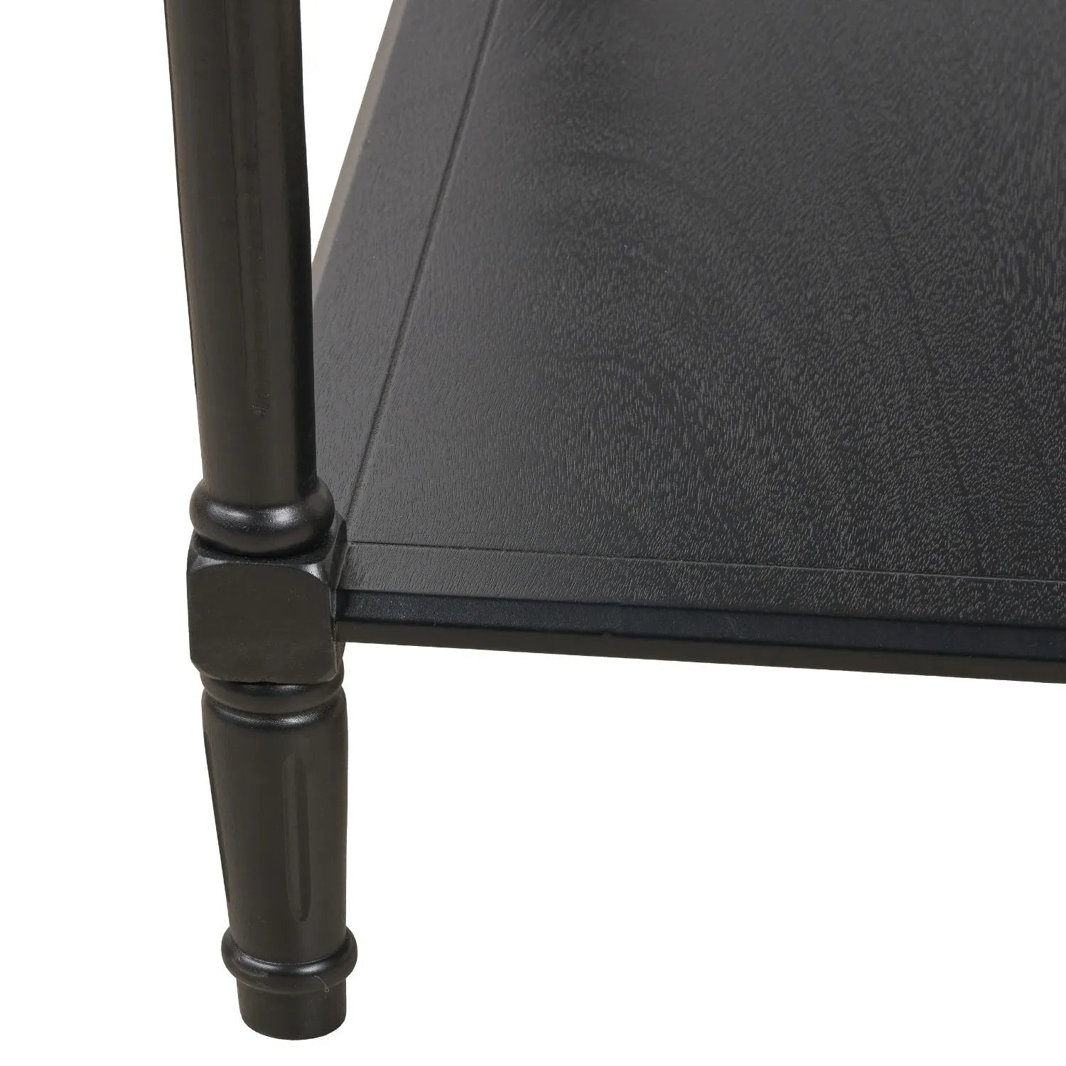 Large Black Wooden Console Table with Shelf – Long 160cm Pine Hallway Console Table with Turned Legs & Lower Storage 80x160x40cm | Click Style