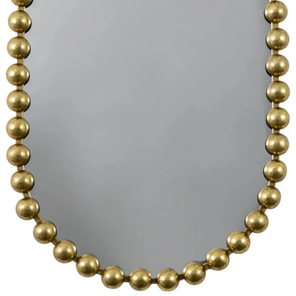 Large Gold Bobbin Wall Mirror with Raised Bobbin Frame – Oval Racetrack Pill Shaped Decorative Mirror 90x61x5cm – Lower Gold Bobbin Frame Detail | Click Style