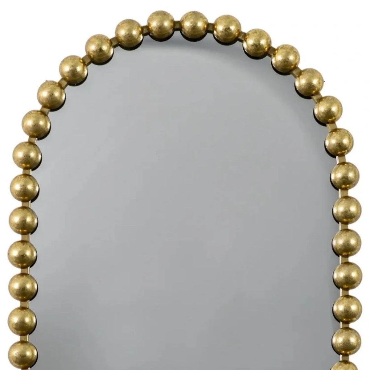 Large Gold Bobbin Wall Mirror with Raised Bobbin Frame – Oval Racetrack Pill Shaped Decorative Mirror 90x61x5cm – Upper Gold Bobbin Frame Detail | Click Style