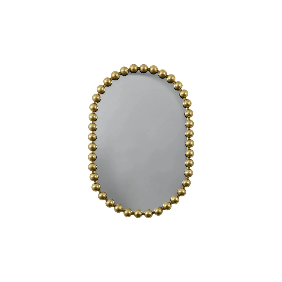 Large Gold Bobbin Wall Mirror with Raised Bobbin Frame – Oval Racetrack Pill Shaped Decorative Mirror 90x61x5cm – Full Front View | Click Style