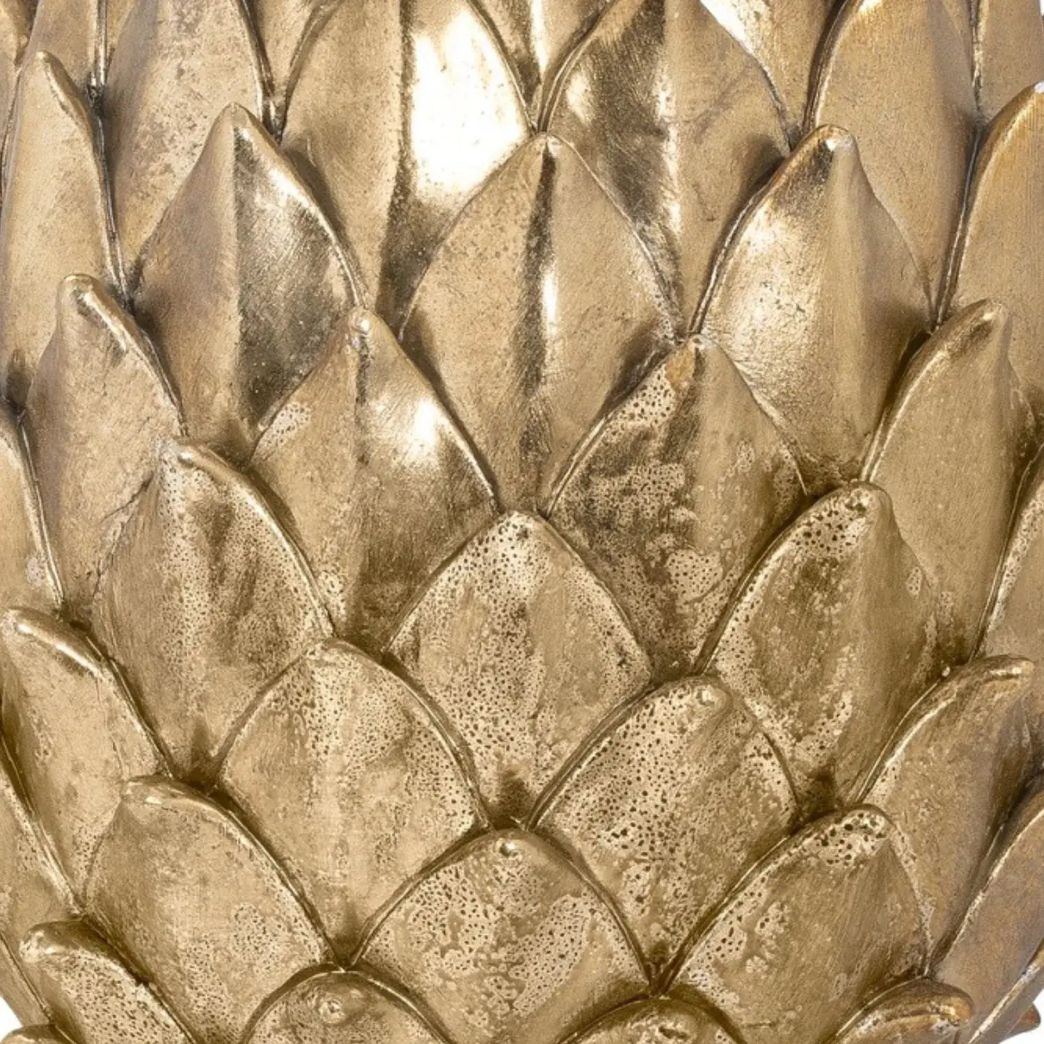 Large Gold Ceramic Pinecone Ornament on Pedestal Stand with Metallic Finish – Decorative Centrepiece for Home Decor 40x20cm - Click Style