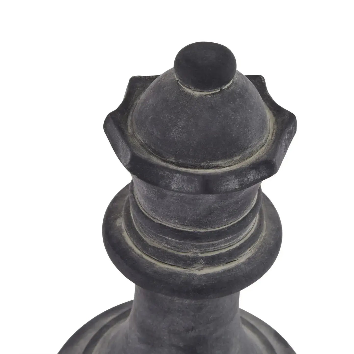 Large Grey Ceramic Queen Chess Piece Ornament – Weathered Stone-Effect Decorative Home Accent 29x16cm - Click Style