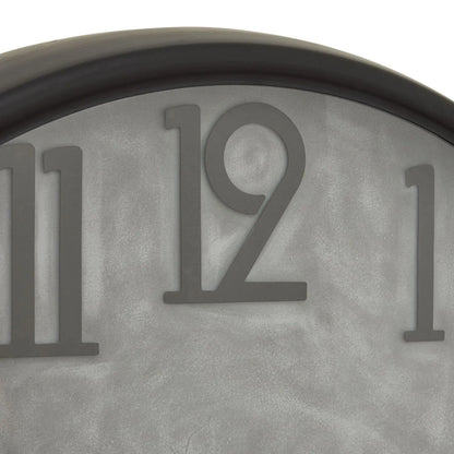 Large Grey Concrete-Effect Round Wall Clock with Black Arabic Numerals & Hands 80x10cm - Click Style