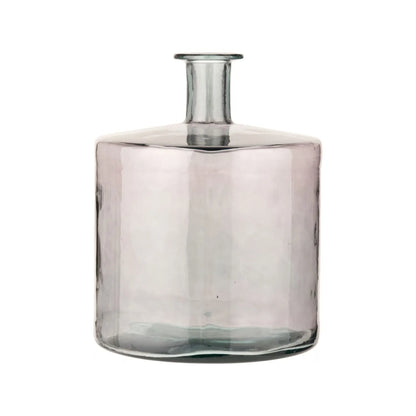 Large Grey Recycled Glass Bottle Vase with Narrow Neck – Wide Decorative Floor Vase 45x35x35cm – Alternative Front View Showing Narrow Neck & Wide Bottle Shape | Click Style