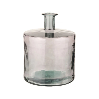 Large Grey Recycled Glass Bottle Vase with Narrow Neck – Wide Decorative Floor Vase 45x35x35cm – Full Product View Showing Wide Bottle Shape & Grey Recycled Glass | Click Style