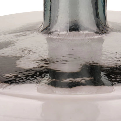Large Grey Recycled Glass Bottle Vase with Narrow Neck – Wide Decorative Floor Vase 45x35x35cm – Close-Up of Recycled Glass Shoulder Texture & Natural Irregularities | Click Style