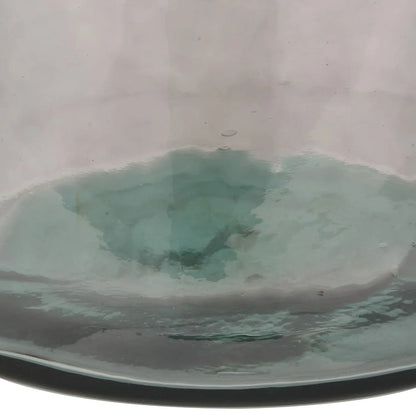 Large Grey Recycled Glass Bottle Vase with Narrow Neck – Wide Decorative Floor Vase 45x35x35cm – Close-Up of Thick Recycled Glass Base & Natural Colour Variations | Click Style