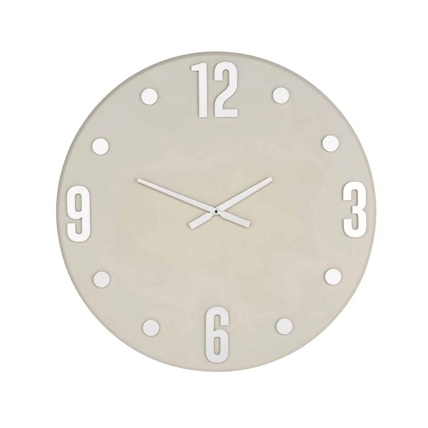 Large Grey Round Retro Metal Wall Clock with Silver Hands & Arabic Numerals 80x4cm - Click Style