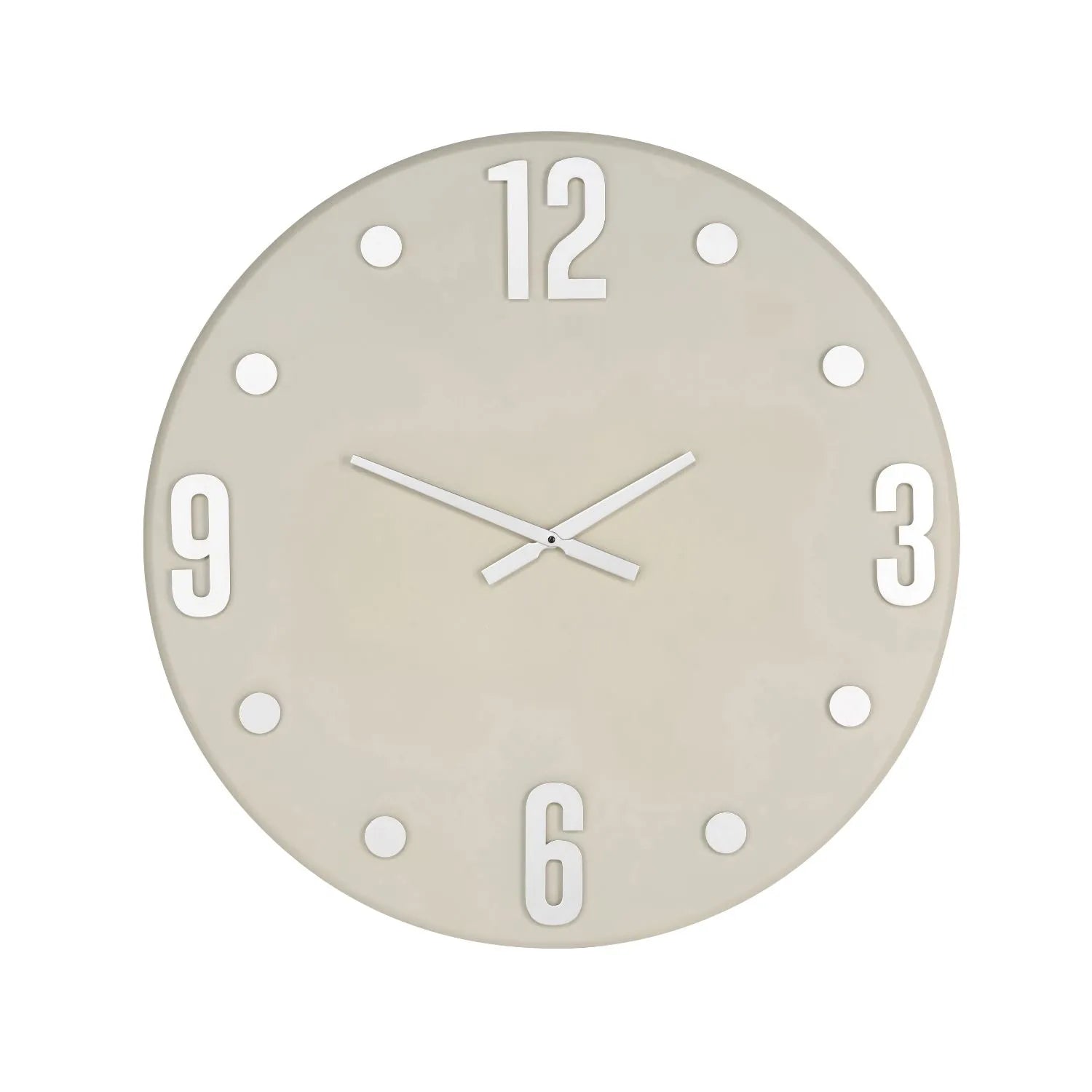 Large Grey Round Retro Metal Wall Clock with Silver Hands & Arabic Numerals 80x4cm - Click Style