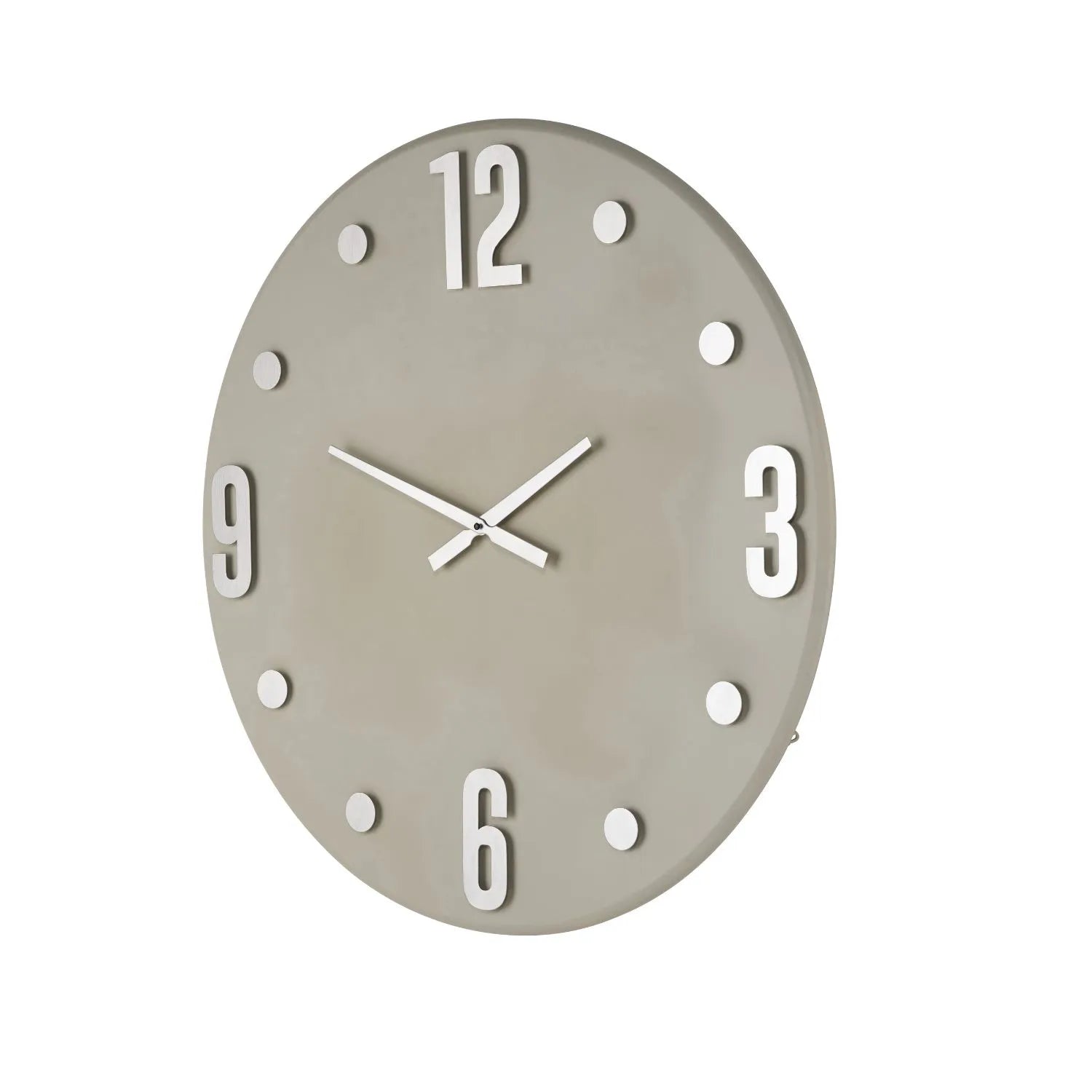 Large Grey Round Retro Metal Wall Clock with Silver Hands & Arabic Numerals 80x4cm - Click Style