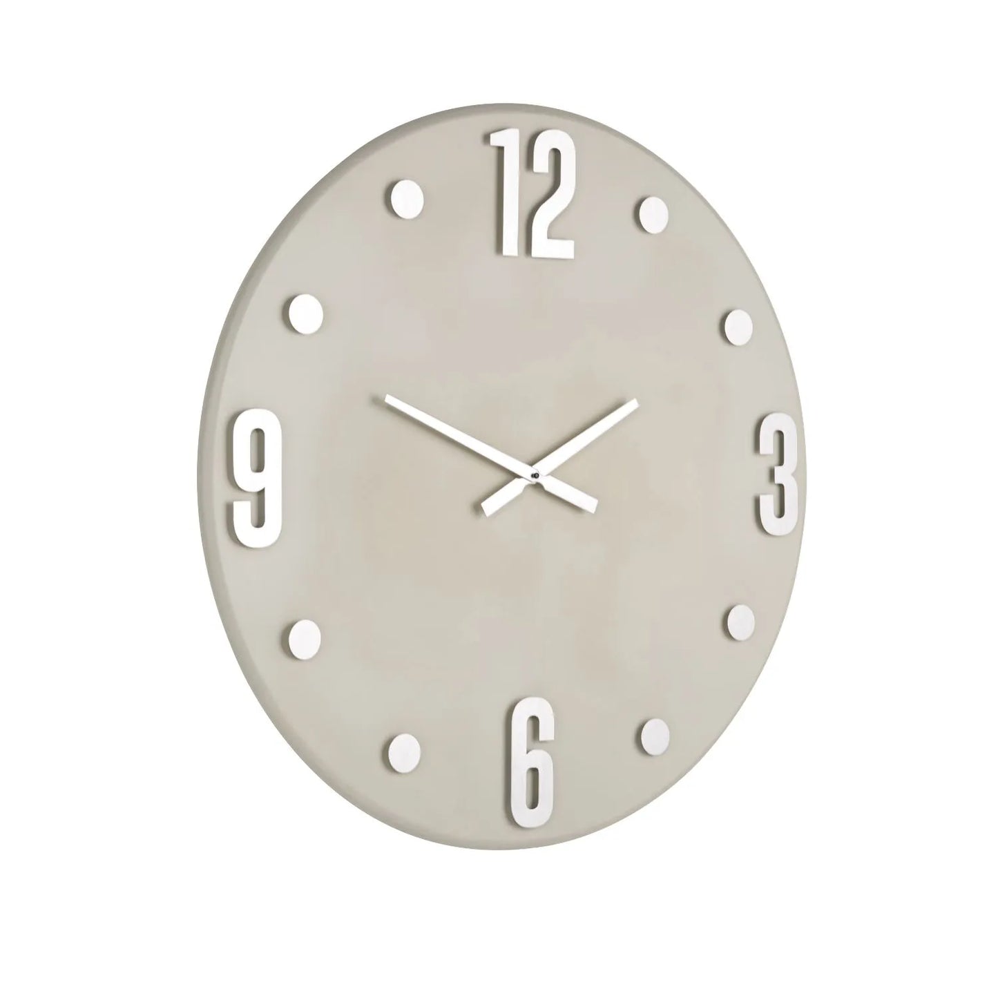 Large Grey Round Retro Metal Wall Clock with Silver Hands & Arabic Numerals 80x4cm - Click Style